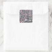 Kaart Kyoto Japan Vierkante Sticker (Tas)