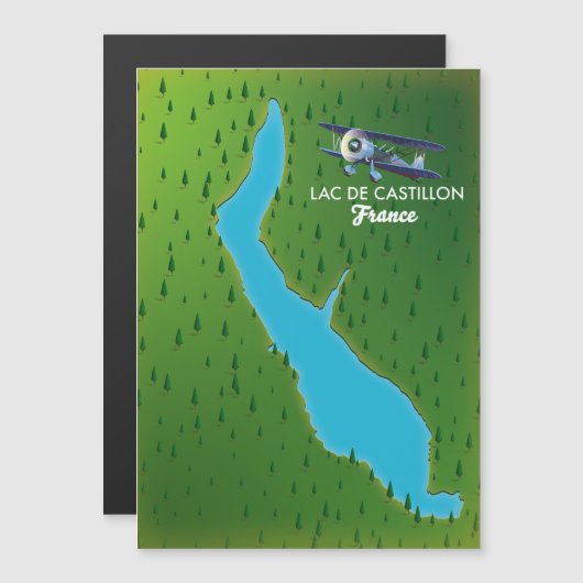 Kaart Lac de Castillon Frankrijk (Voorkant / Achterkant)