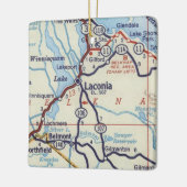 kaart Laconia NH Keramisch Ornament (Links)