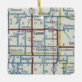 kaart Lamar MO Keramisch Ornament (Voorkant)