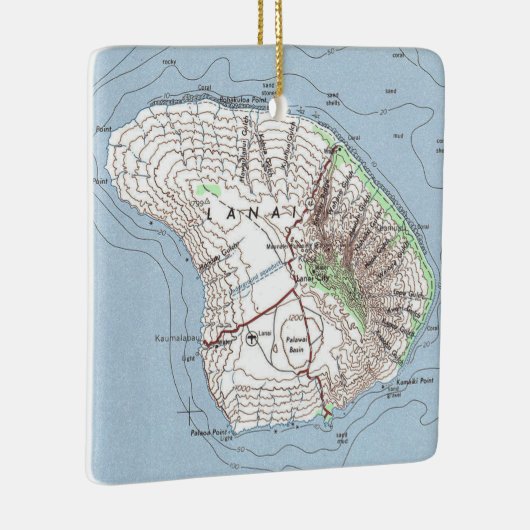  kaart Lanai Hawaii Keramisch Ornament (Rechts)