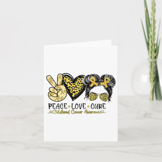Kaart Leopard Peace Love Cure Kinderkanker Award (Voorkant)