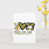 Kaart Leopard Peace Love Cure Kinderkanker Award (Gele Bloem)