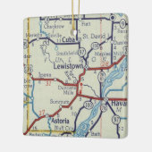  kaart Lewistown IL Keramisch Ornament (Links)