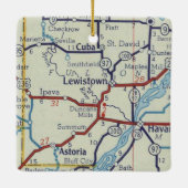  kaart Lewistown IL Keramisch Ornament (Achterkant)