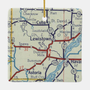 kaart Lewistown IL Keramisch Ornament