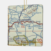 kaart Lewistown Montana Keramisch Ornament (Links)