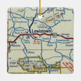 kaart Lewistown Montana Keramisch Ornament