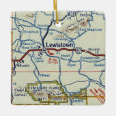 kaart Lewistown Montana Keramisch Ornament (Voorkant)
