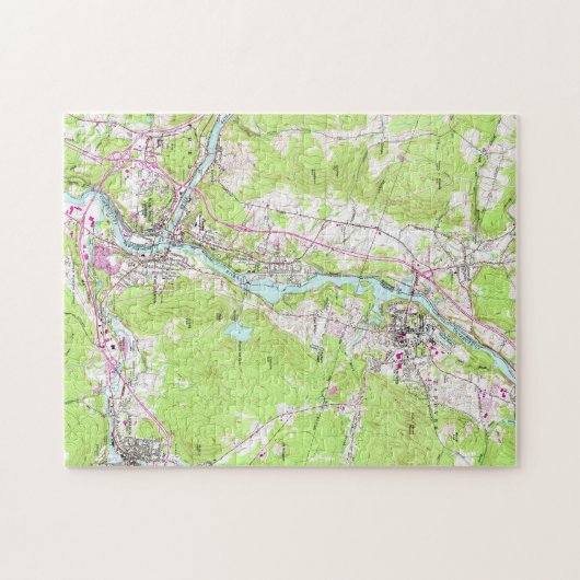  kaart Libanon & Hanover New Hampshire (1959) Legpuzzel (Horizontaal)