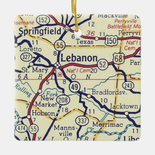  kaart Libanon KY Keramisch Ornament (Voorkant)