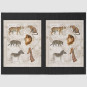 kaart Lion Leopard Giraffe Afrika ontkoppeling Tissuepapier (Voorkant)