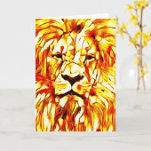 Kaart Lion Vibrant Art (Gele Bloem)