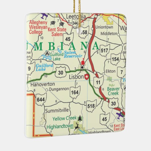  kaart Lissabon-Ohio Keramisch Ornament (Rechts)