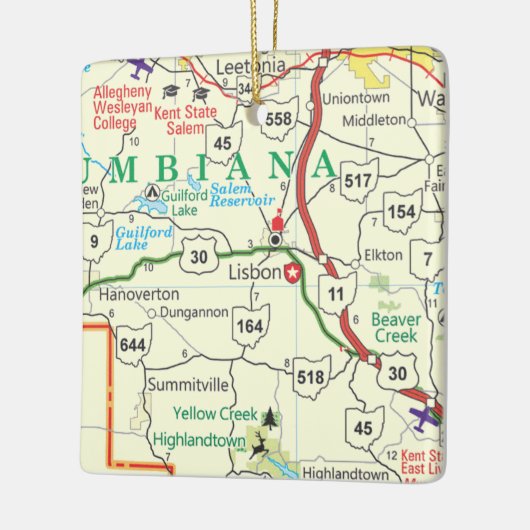  kaart Lissabon-Ohio Keramisch Ornament (Links)