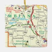  kaart Lissabon-Ohio Keramisch Ornament (Voorkant)