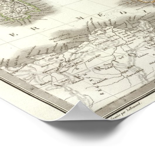 Kaart L'Italie - Italië Poster (Hoek)