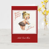  Kaart Little Girl Belated Birthday Greeting (Gele Bloem)