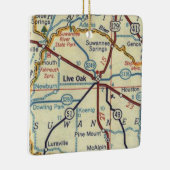 kaart Live Oak Florida Keramisch Ornament (Rechts)