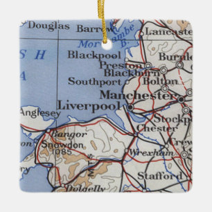 kaart Liverpool England Keramisch Ornament