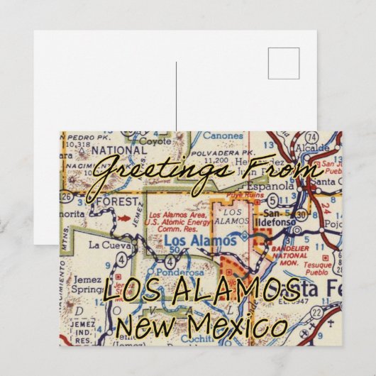  kaart Los Alamos NM (Voorkant / Achterkant)