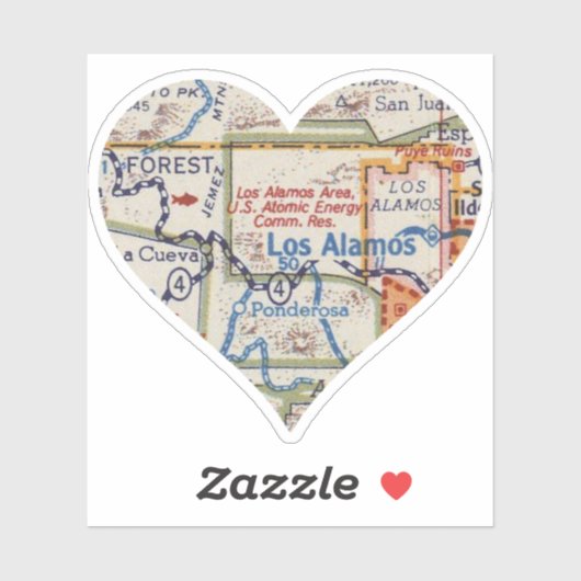  kaart Los Alamos NM Sticker (Vel)