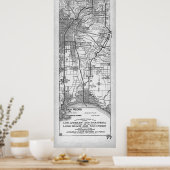  kaart Los Angeles en San Pedro (1919) Poster (Keuken)