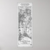  kaart Los Angeles en San Pedro (1919) Poster (Voorkant)