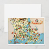  kaart Louisiana (Voorkant / Achterkant)