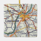  kaart Louisville KY Keramisch Ornament (Voorkant)