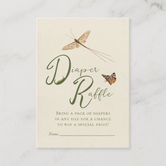 Kaart Love Bug Diaper Raffle Baby shower Insert (Voorkant)