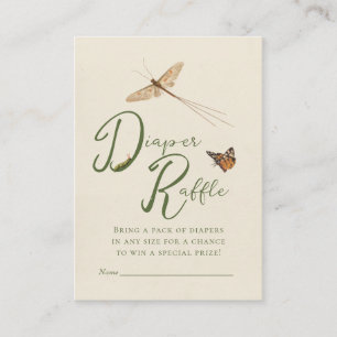 Kaart Love Bug Diaper Raffle Baby shower Insert
