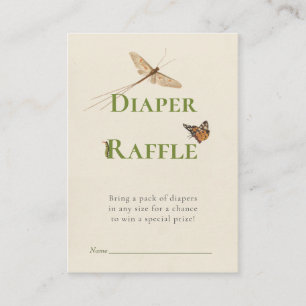 Kaart Love Bug Diaper Raffle Baby shower Insert