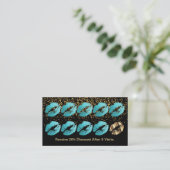 Kaart Loyalty Punch - Blauwgroen blauw glitter (Staand voorkant)