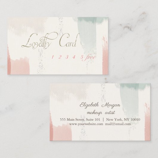 Kaart Loyalty waterverf-penseelstreek (Voorkant / Achterkant)