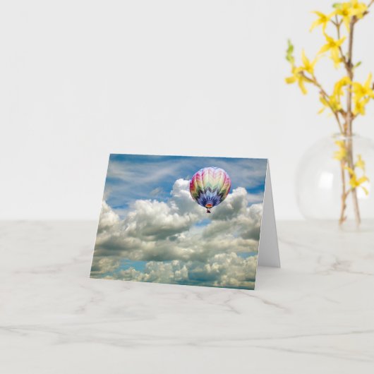 Kaart - Luchtballon in vlucht (Gele Bloem)