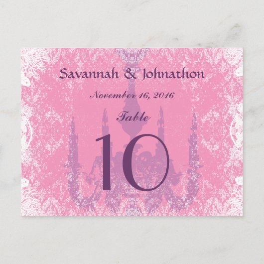 Kaart  luchters roze (Achterkant)