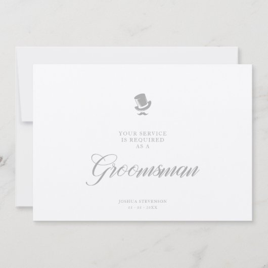 Kaart Luxury Groomsman Wedding minimalist proposal (Voorkant)