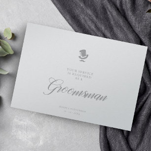 Kaart Luxury Groomsman Wedding minimalist proposal