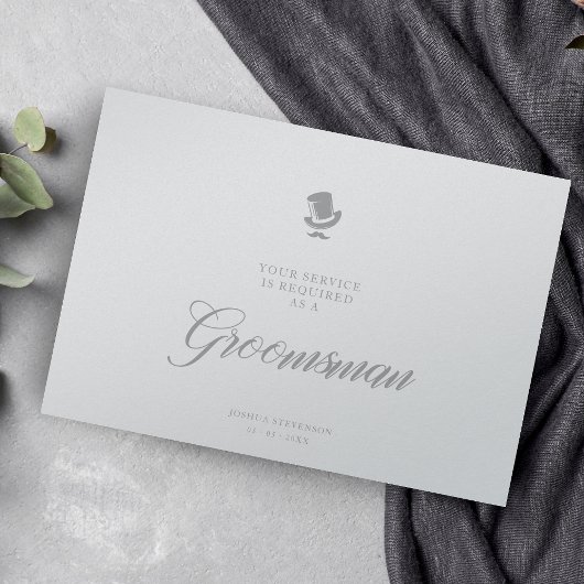 Kaart Luxury Groomsman Wedding minimalist proposal