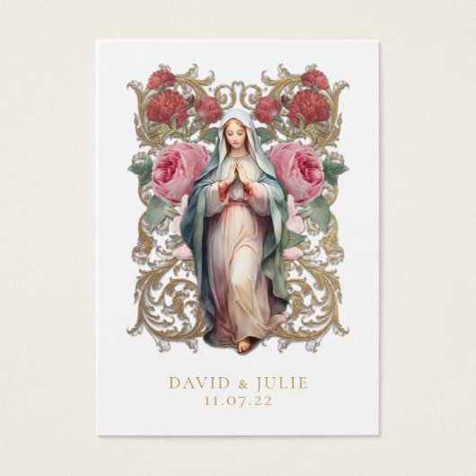 Kaart Maagd Mary katholieke bruiloft (Voorkant)
