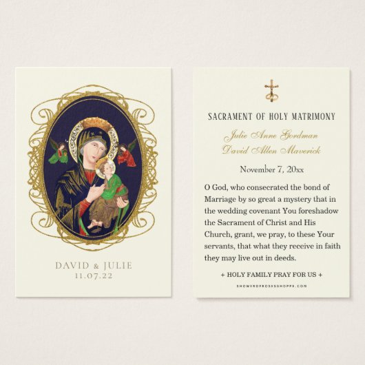 Kaart Maagd Mary katholieke bruiloft (Voorkant /achterkant)