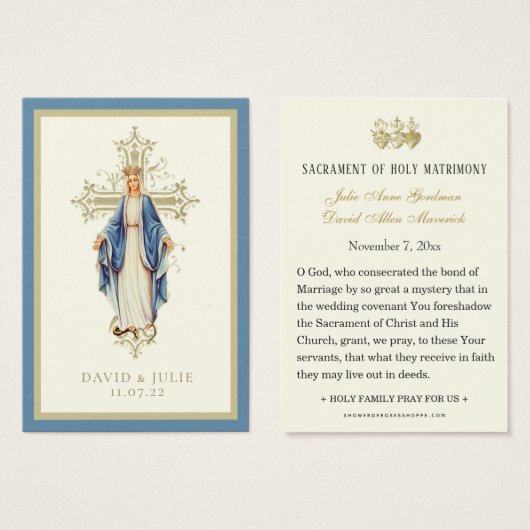 Kaart Maagd Mary katholieke bruiloft (Voorkant /achterkant)