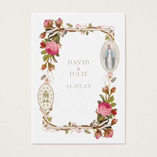 Kaart Maagd Mary katholieke bruiloft (Voorkant)