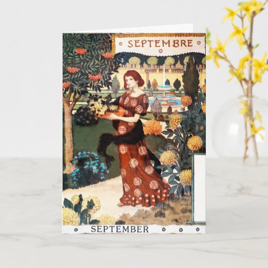 Kaart: maand september - september kaart (Gele Bloem)