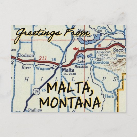  kaart Malta Montana (Voorkant)