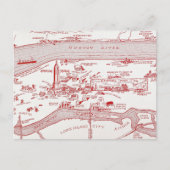 KAART: MANHATTAN, c1935 Briefkaart (Voorkant)