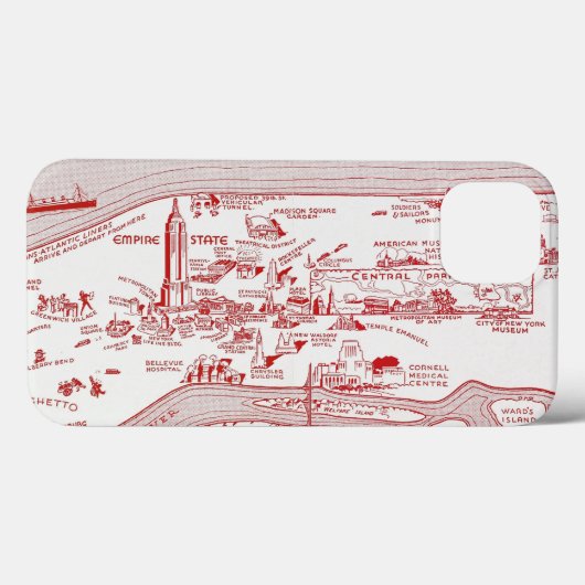 KAART: MANHATTAN, c1935 Case-Mate iPhone Case (Achterkant (horizontaal))