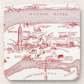 KAART: MANHATTAN, c1935 Drankjes Onderzetter (Voorkant)