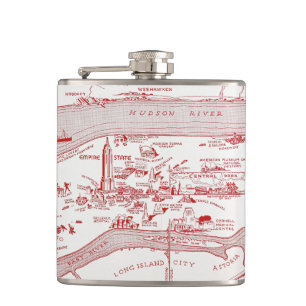 KAART: MANHATTAN, c1935 Heupfles